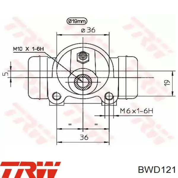 BWD121 TRW цилиндр тормозной колесный рабочий задний