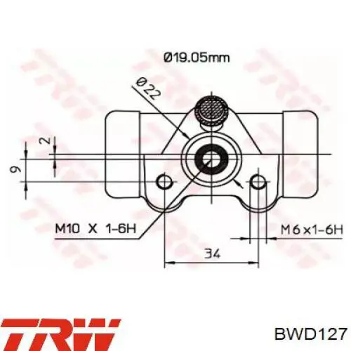 BWD127 TRW цилиндр тормозной колесный рабочий задний