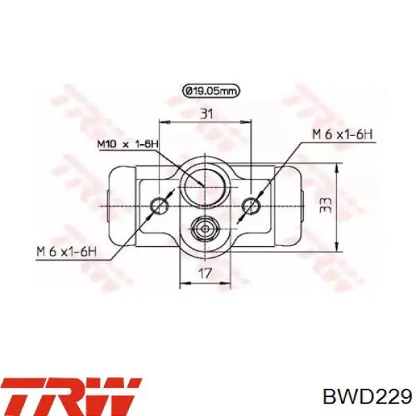 BWD229 TRW цилиндр тормозной колесный рабочий задний