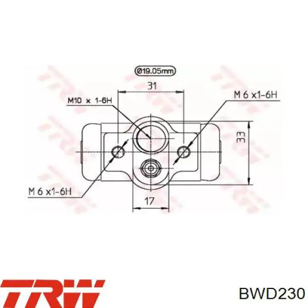 Цилиндр тормозной колесный BWD230 TRW