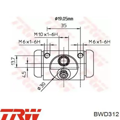 BWD312 TRW цилиндр тормозной колесный рабочий задний
