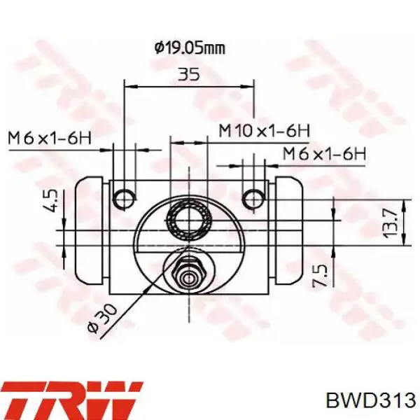 BWD313 TRW цилиндр тормозной колесный рабочий задний