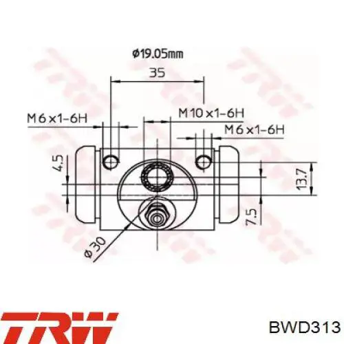 Купить BWD313 TRW Цилиндр тормозной колесный