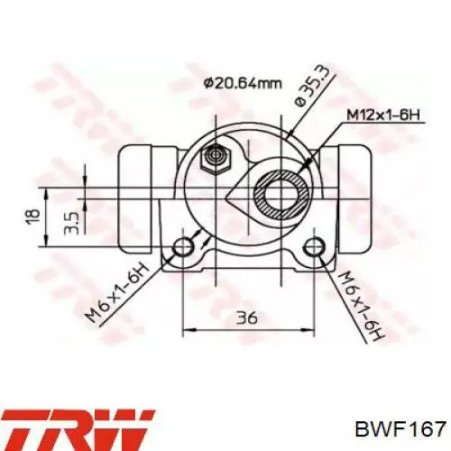 BWF167 TRW цилиндр тормозной колесный рабочий задний