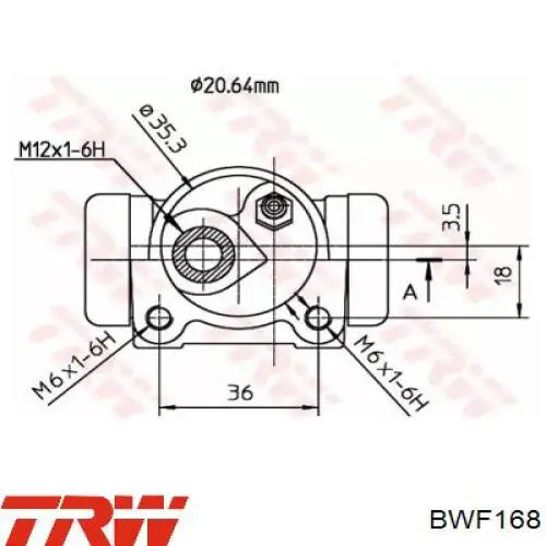 BWF168 TRW цилиндр тормозной колесный рабочий задний