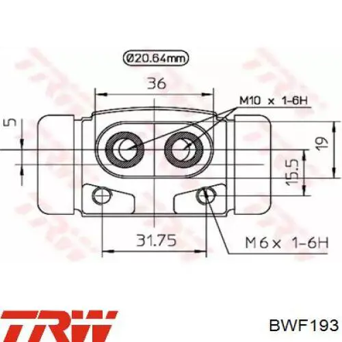 Купить BWF193 TRW Цилиндр тормозной колесный