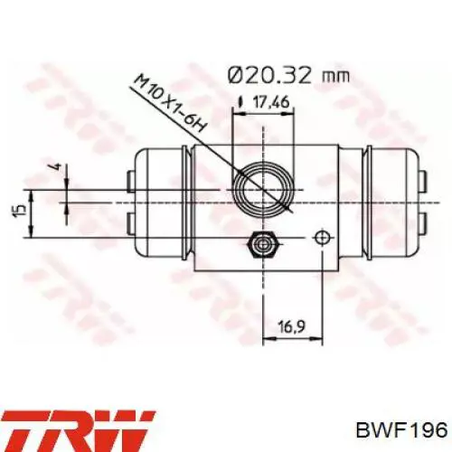 BWF196 TRW цилиндр тормозной колесный рабочий задний