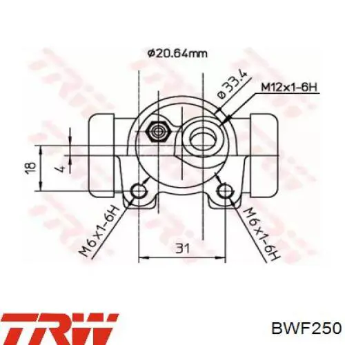 Цилиндр тормозной колесный BWF250 TRW