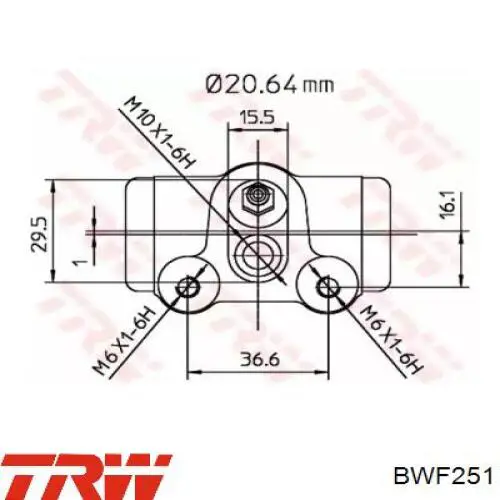 BWF251 TRW цилиндр тормозной колесный рабочий задний