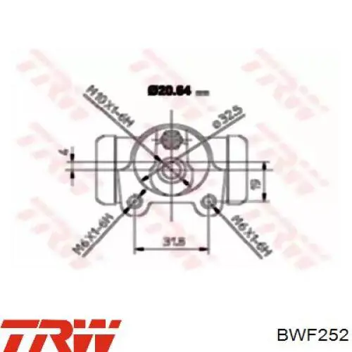 Цилиндр тормозной колесный BWF252 TRW