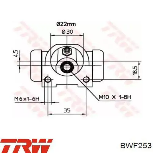 BWF253 TRW цилиндр тормозной колесный рабочий задний