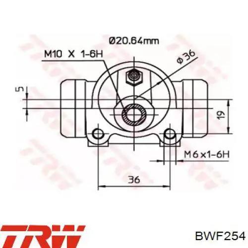 BWF254 TRW цилиндр тормозной колесный рабочий задний
