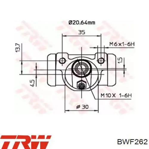 LW15971 Polcar цилиндр тормозной колесный рабочий задний