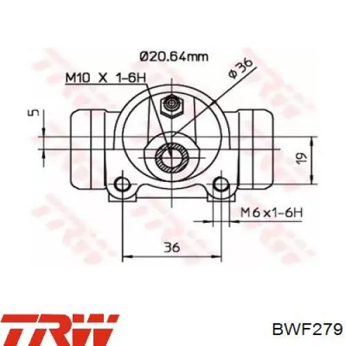 BWF279 TRW цилиндр тормозной колесный рабочий задний