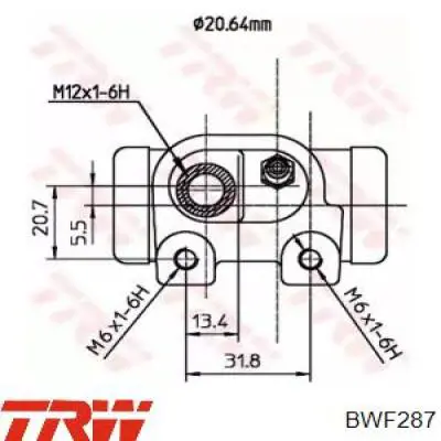 BWF287 TRW цилиндр тормозной колесный рабочий задний