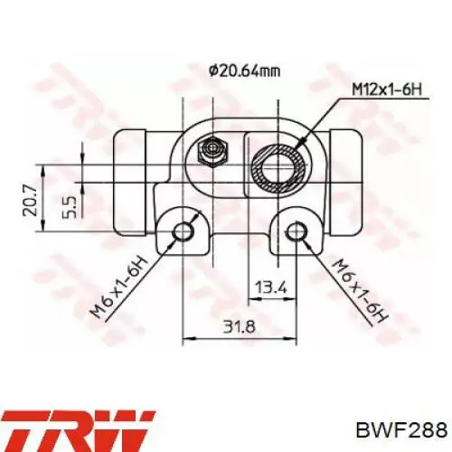 BWF288 TRW цилиндр тормозной колесный рабочий задний