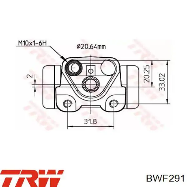 BWF291 TRW цилиндр тормозной колесный рабочий задний