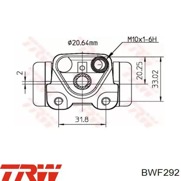 BWF292 TRW цилиндр тормозной колесный рабочий задний