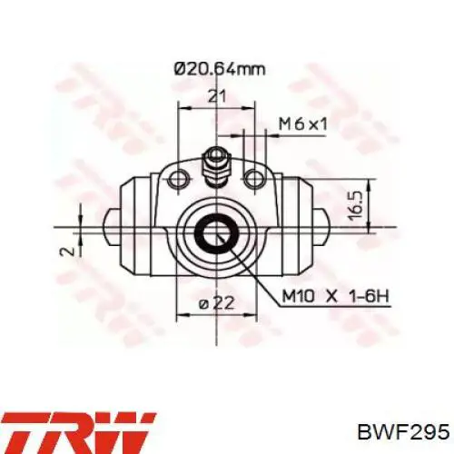 BWF295 TRW цилиндр тормозной колесный рабочий задний