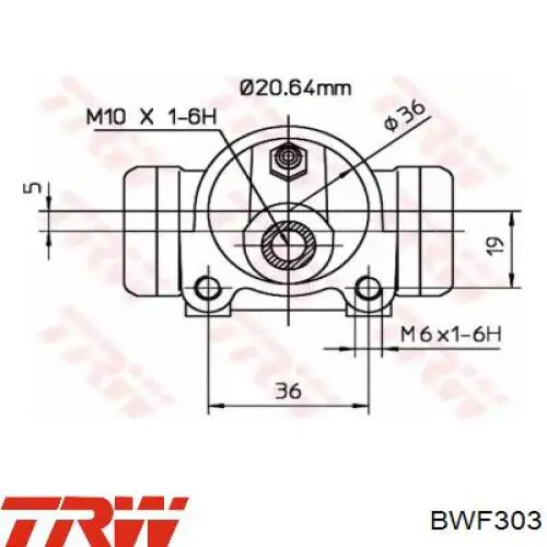 BWF303 TRW цилиндр тормозной колесный рабочий задний