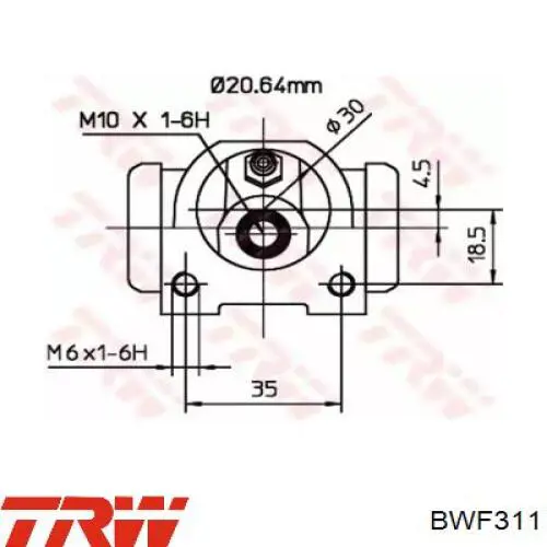 BWF311 TRW цилиндр тормозной колесный рабочий задний