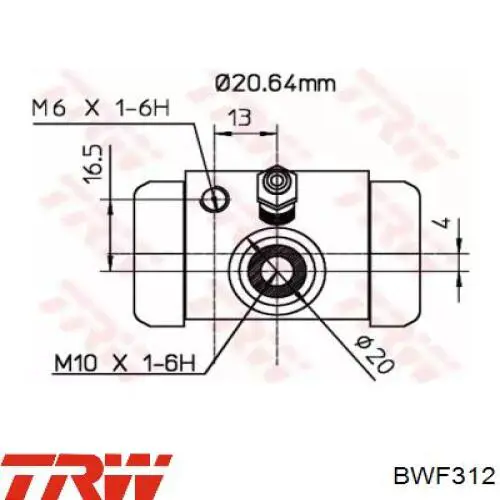 Цилиндр тормозной колесный BWF312 TRW