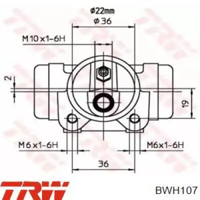 Цилиндр тормозной колесный BWH107 TRW