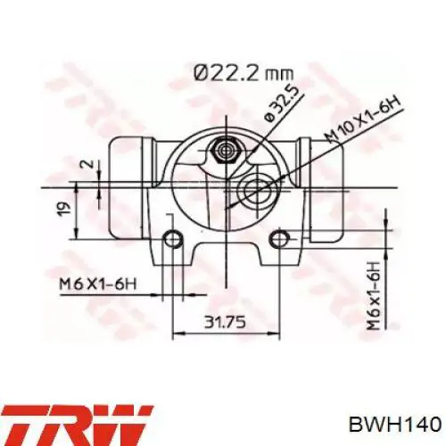 BWH140 TRW цилиндр тормозной колесный рабочий задний