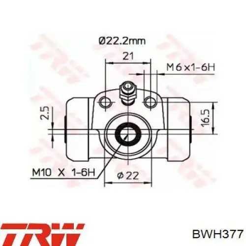 Cilindro de freno de rueda trasero BWH377 TRW