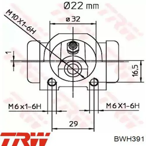 Цилиндр тормозной колесный BWH391 TRW