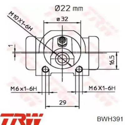 Рабочий тормозной цилиндр TRW BWH391 цена, от 10.60 USD