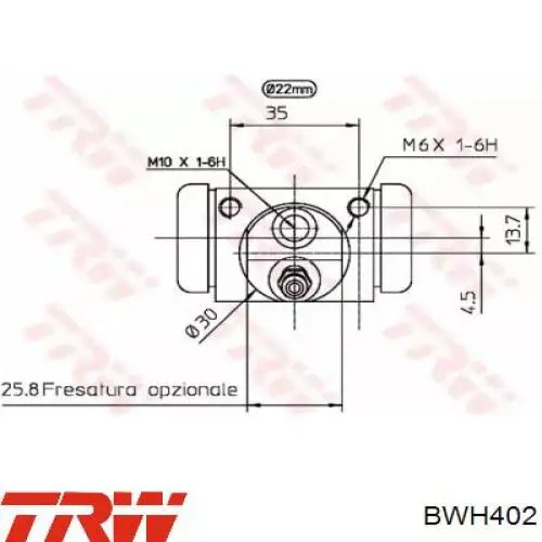 BWH402 TRW цилиндр тормозной колесный рабочий задний