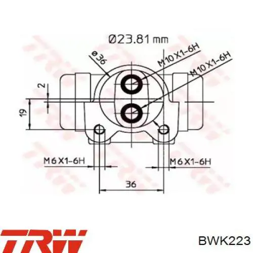 BWK223 TRW цилиндр тормозной колесный рабочий задний