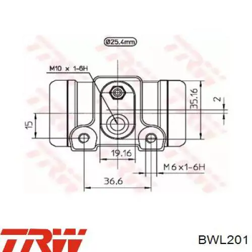 BWL201 TRW цилиндр тормозной колесный рабочий задний