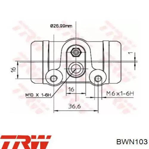 BWN103 TRW цилиндр тормозной колесный рабочий задний