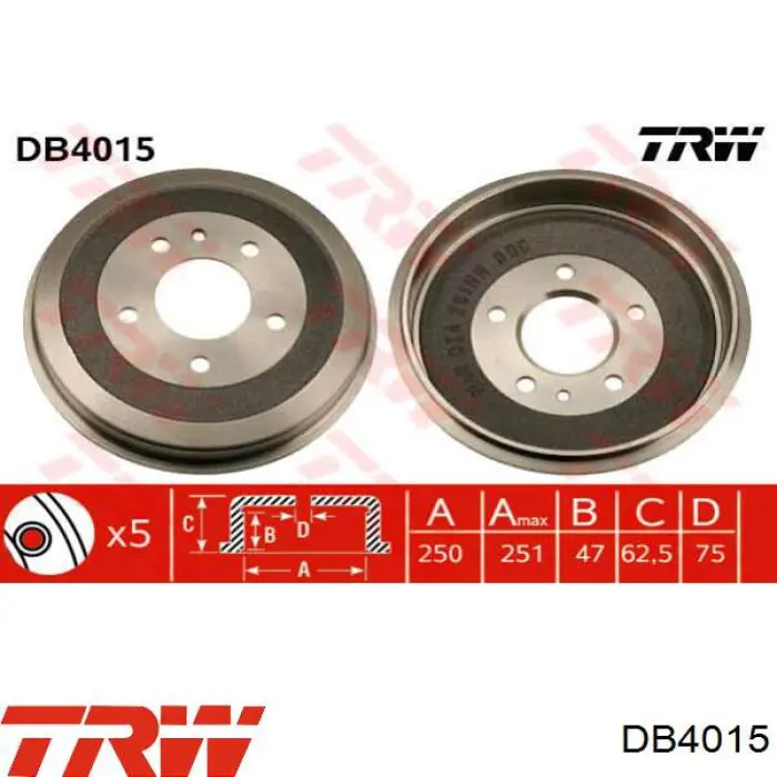 Тормозной барабан DB4015 TRW