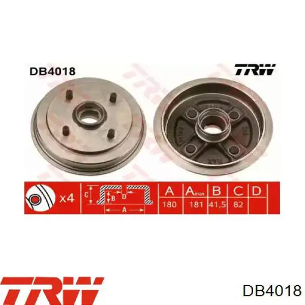 Тормозной барабан DB4018 TRW