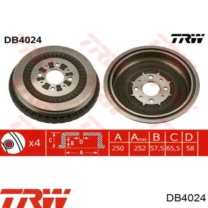 Тормозной барабан DB4024 TRW