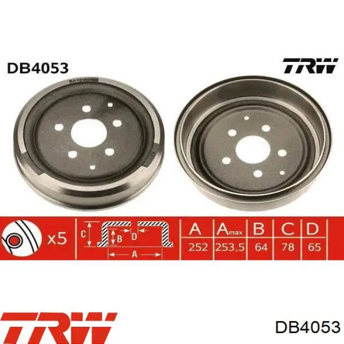 Тормозной барабан DB4053 TRW