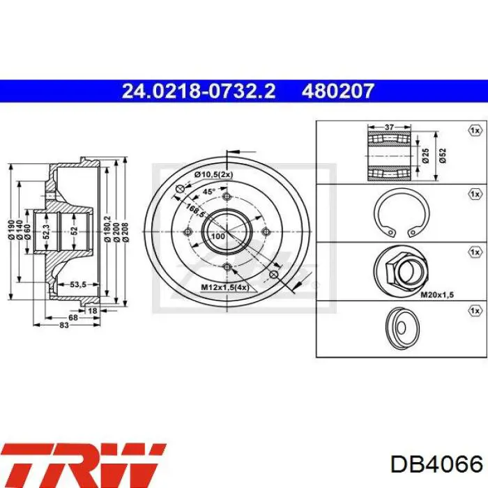 Купить DB4066 TRW Тормозной барабан