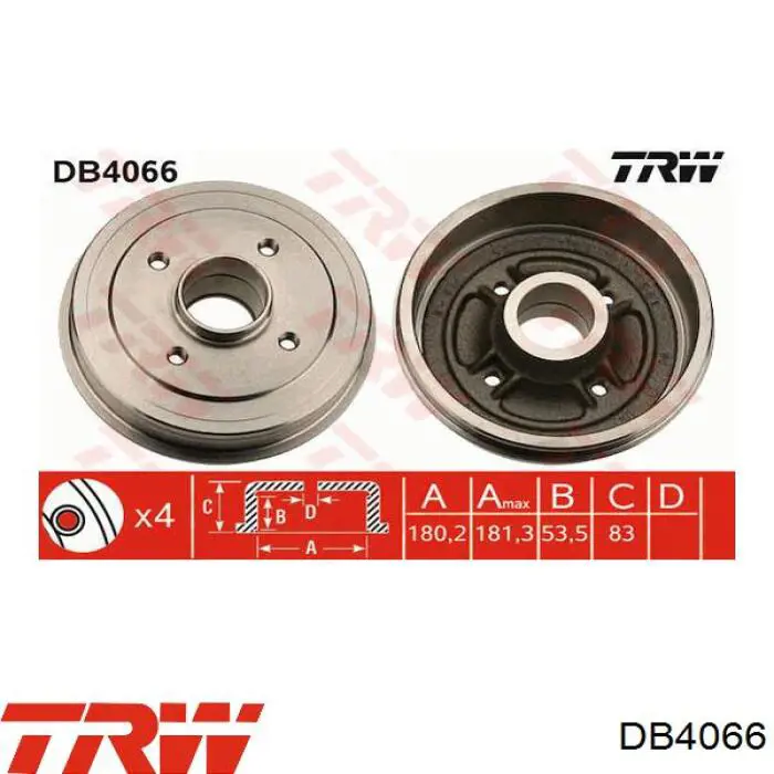 Купить DB4066 TRW Тормозной барабан
