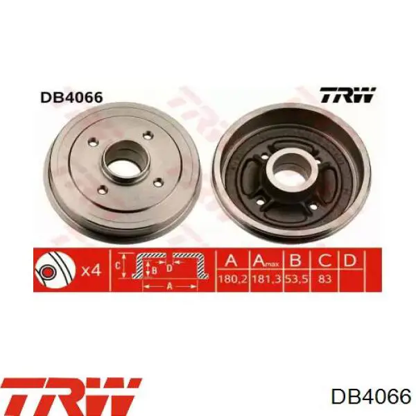 Тормозной барабан DB4066 TRW