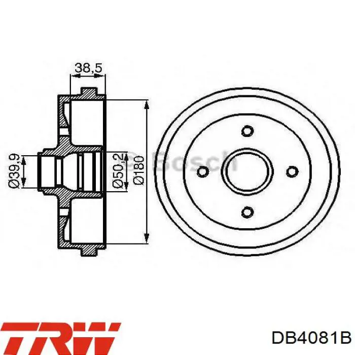 Барабан тормозной задний TRW DB4081B цена, от 31.15 USD
