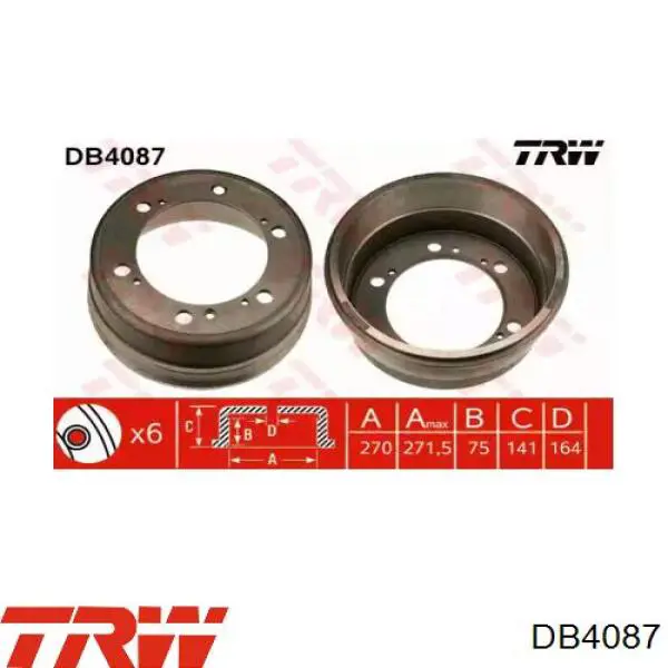 Купить DB4087 TRW Тормозной барабан