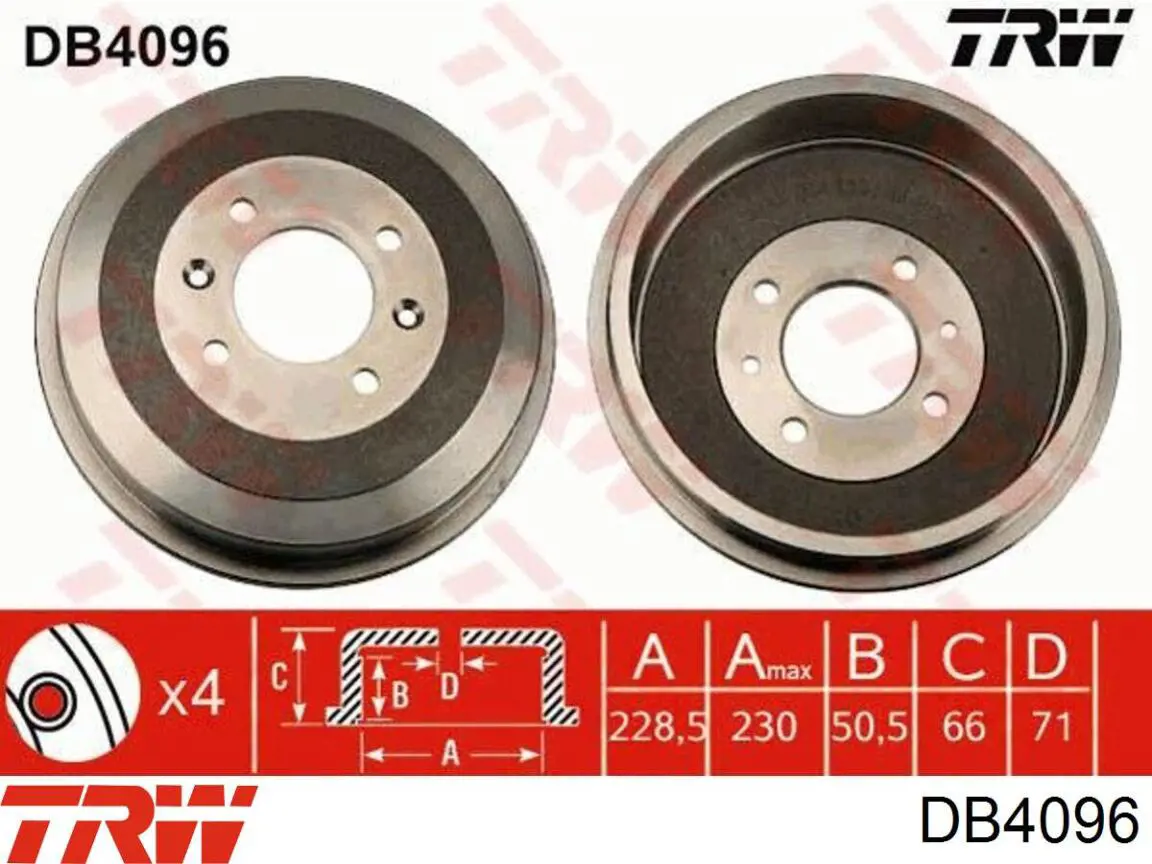 Барабан гальмівний задній DB4096 TRW