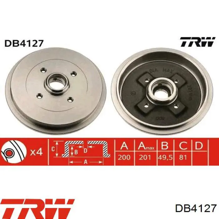 Купить DB4127 TRW Тормозной барабан