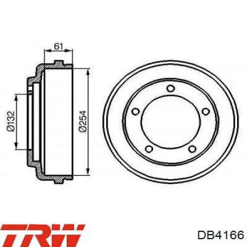 Тормозной барабан DB4166 TRW