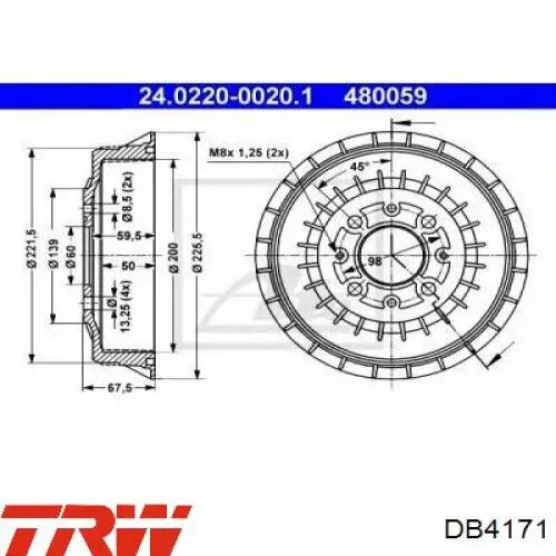 Тормозной барабан LPR7D0271 LPR