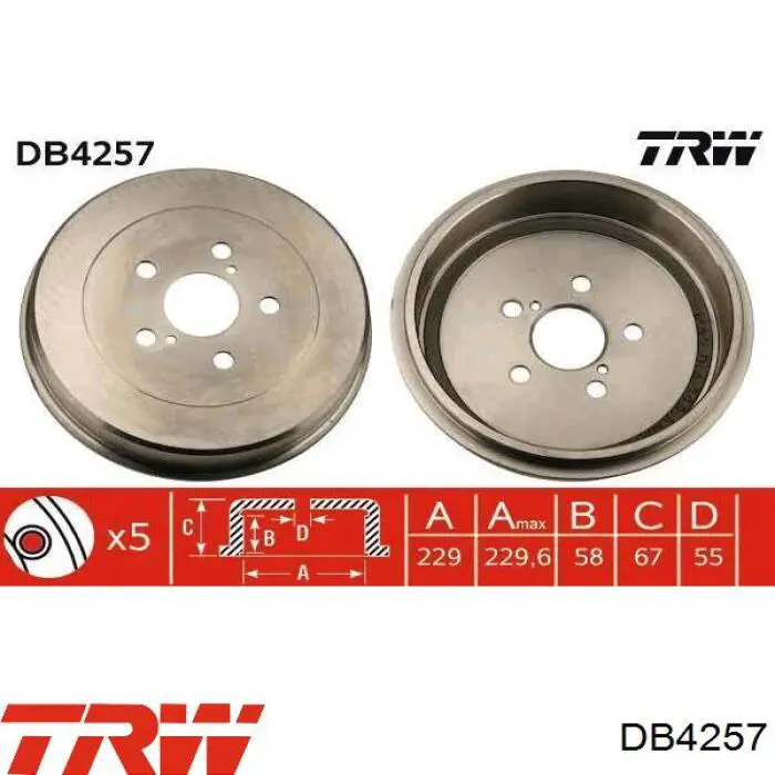 Тормозной барабан LPR7D0349 LPR