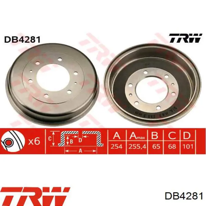 Тормозной барабан DB4281 TRW